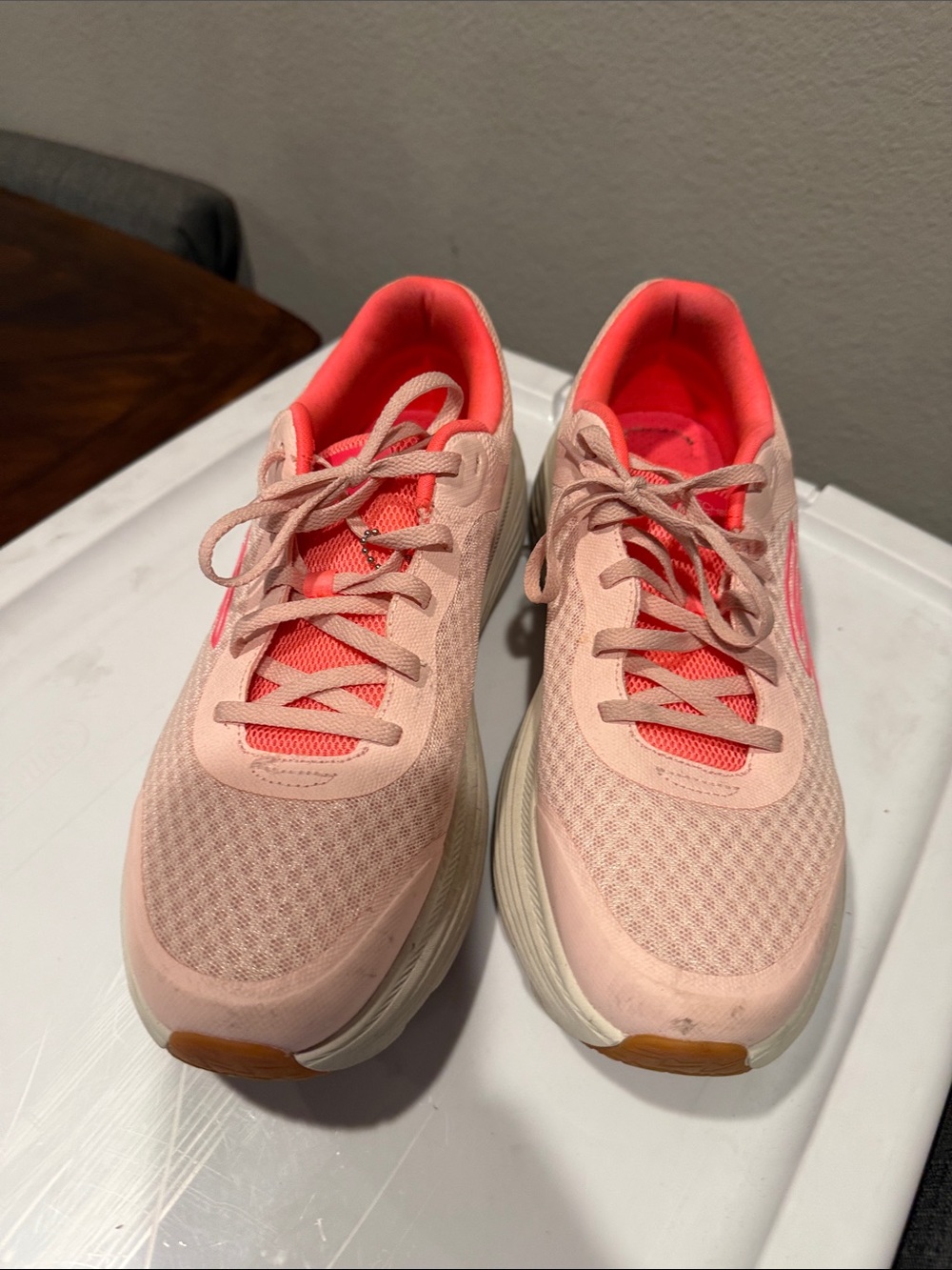Skechers Women's Pale Pink Athletic Sneakers with Coral Lining